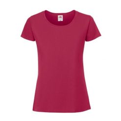 Koszulka Damska Iconic 190. Czerwone koszulki sportowe damskie Fruit of the Loom, l, bez wzorów, bez kołnierzyka, bez ramiączek, trekkingowe. Za 37.99 zł.