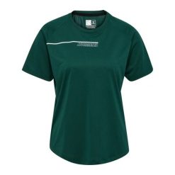 T-shirt damski Hummel hmlCOURT. Zielone koszulki sportowe damskie Hummel, bez wzorów, sportowe, bez kołnierzyka. Za 162.50 zł.