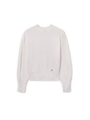 Mayoral Sweter 7308 Biały Relaxed Fit. Białe swetry dla dziewczynek Mayoral, bez wzorów, z syntetyku, bez kołnierzyka, bez ramiączek, bez kaptura. Za 149.99 zł.