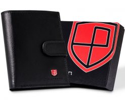 Portfel skórzany Peterson PTN MR-15L-CN czarny. Czarne portfele męskie Peterson, bez wzorów, ze skóry. Za 80.00 zł.