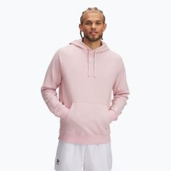 Bluza Under Armour Rival Fleece Hoodie. Czerwone bluzy sportowe męskie Under Armour, bez zapięcia, na fitness i siłownię. Za 149.99 zł.