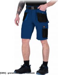R.E.I.S. OX-OGR-TS - Spodnie ochronne robocze do pasa OGR z krótkimi nogawkami, męskie - granatowo-czarno-niebieski 2XL. Brązowe spodnie materiałowe męskie R.E.I.S., m, bez wzorów. Za 53.58 zł.