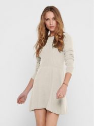 ONLY Sukienka dzianinowa 15185761 Écru Regular Fit. Sukienki damskie Only, l, bez wzorów, z dzianiny, bez kołnierzyka, bez ramiączek. Za 169.99 zł.