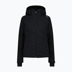 Kurtka narciarska damska CMP 35W0166 Zip Hood. Czarne kurtki snowboardowe damskie CMP, bez wzorów, bez kaptura, narciarskie. Za 839.99 zł.