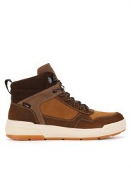 Rieker Revolution Lifestyle Trzewiki U0073-22 Brązowy. Brązowe botki męskie Rieker Revolution Lifestyle, bez wzorów, z nubiku, bez zapięcia. Za 447.00 zł.