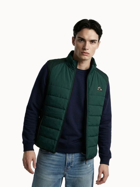 Kurtka puchowa Le Coq Sportif Hybride. Zielone kurtki męskie le coq sportif, m, z aplikacjami, z bawełny, klasyczne, bez kaptura. Za 486.90 zł.