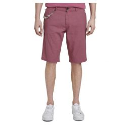 Spodenki męskie Tom Tailor Bermudy szorty lniane różowe. Czerwone krótkie spodenki sportowe męskie Tom Tailor, m, bez wzorów, z bawełny, trekkingowe. Za 132.00 zł.
