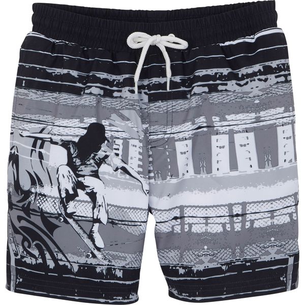 Szorty kąpielowe. Niebieskie kąpielówki dla chłopców bonprix, z aplikacjami, sportowe. Za 87.99 zł.