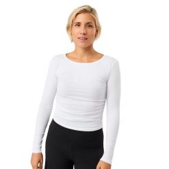 Damska koszulka z długim rękawem Mandala. Białe koszulki sportowe damskie MANDALA, l, bez wzorów, z bawełny, bez kołnierzyka, bez ramiączek, na fitness i siłownię. Za 246.00 zł.