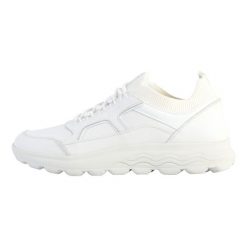 Buty GEOX D SPHERICA Biały. Białe obuwie sportowe damskie Geox, bez wzorów, ze skóry, do biegania. Za 331.99 zł.