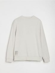 Bluza crewneck z napisem - kremowy. Białe bluzy damskie Sinsay, l, bez wzorów, bez kaptura. Za 39.99 zł.