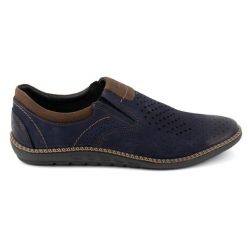 Joker Buty męskie mokasyny skórzane 937L granatowe niebieskie. Niebieskie mokasyny męskie z gumy. Za 335.76 zł.