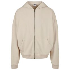 Męska Kurtka Z Lat 90tych Z Kapturem Zapinana Na Zamek Błyskawiczny. Białe bluzy męskie Urban Classics, m, bez wzorów, z kapturem. Za 270.99 zł.