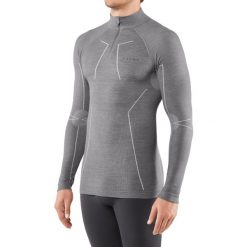 Koszulka z długim rękawem Falke Wool-Tech. Szare bluzki z długim rękawem męskie Falke, m, bez wzorów, bez kołnierzyka. Za 492.55 zł.