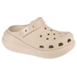 Klapki Crocs Classic Crush Clog 207521-2Y2 beżowy. Brązowe klapki damskie bez wzorów, z gumy, casualowe, bez obcasa. Za 409.56 zł.