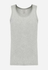 Jasnoszara Klasyczna Koszulka Bez Rękawów Tank Top Clecotia. Szare koszulki sportowe męskie Born2be, l, bez wzorów, bez kołnierzyka, bez ramiączek. Za 29.99 zł.