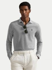 Polo Ralph Lauren Polo 710680790003 Szary Custom Slim Fit. Szare koszulki polo męskie Polo Ralph Lauren, m, bez wzorów, z bawełny, bez ramiączek. Za 619.99 zł.