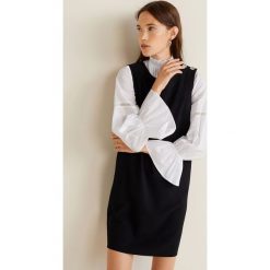 Mango - Sukienka Basique1. Szare sukienki damskie Mango, z elastanu, casualowe, z okrągłym kołnierzem, z krótkim rękawem. Za 139.90 zł.