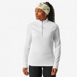 Koszulka do narciarstwa biegowego damska Inovik 100. Białe bluzy sportowe damskie INOVIK, xl, bez wzorów, z elastanu, sportowe, bez kołnierzyka. Za 89.99 zł.
