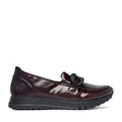 Mokasyny Rieker. Czerwone mokasyny damskie Rieker. Za 359.99 zł.