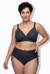 Damska Góra od bikini bez miękkich miseczek na podszewce z recyklingu. Niebieskie bikini damskie Ulla Popken, plus size, bez wzorów, plus size. Za 111.99 zł.