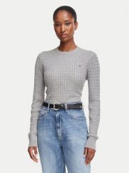 Tommy Hilfiger Sweter WW0WW44993 Szary Regular Fit. Szare swetry damskie Tommy Hilfiger, xl, bez wzorów, z bawełny, bez kołnierzyka, bez ramiączek, bez kaptura. Za 529.99 zł.