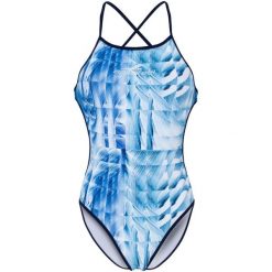 Damski strój kąpielowy Aquafeel Mini-Cross Back. Niebieskie kostiumy jednoczęściowe damskie Aquafeel, l, bez wzorów, z materiału, biznesowe, na fitness i siłownię. Za 129.99 zł.