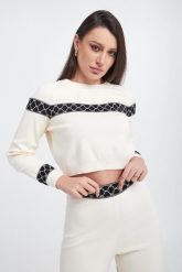 Sweter damski ELISABETTA FRANCHI. Swetry damskie Elisabetta Franchi, bez wzorów, bez kołnierzyka, bez ramiączek, bez kaptura. W wyprzedaży za 875.22 zł.