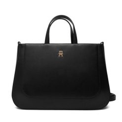 Torebka Tommy Hilfiger. Czarne torebki do ręki damskie Tommy Hilfiger, bez wzorów, klasyczne, bez dodatków. Za 699.99 zł.