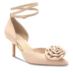 Szpilki Eva Minge. Brązowe półbuty damskie Eva Minge, bez wzorów, bez obcasa, bez zapięcia. Za 239.99 zł.