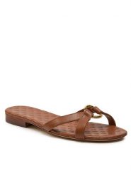 Lauren Ralph Lauren Klapki 802927945002 Brązowy. Brązowe klapki damskie Lauren Ralph Lauren, bez wzorów, ze skóry, bez obcasa. Za 529.99 zł.