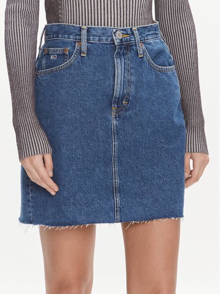 Tommy Jeans Spódnica jeansowa DW0DW17285 Niebieski Slim Fit. Niebieskie spódnice damskie Tommy Jeans, bez wzorów, z bawełny. Za 199.99 zł.