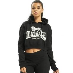 Bluza damska z kapturem Lonsdale Roxeth. Czarne bluzy damskie Lonsdale, l, bez wzorów, z kapturem. Za 212.50 zł.