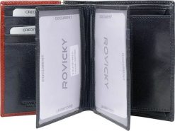 Rovicky Pionowy portfel męski dwukolorowy, skóra naturalna HQ Rovicky. Portfele męskie ROVICKY, bez wzorów, ze skóry. Za 154.00 zł.