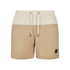 Spodenki kąpielowe Urban Classics Block GT. Brązowe kąpielówki męskie Urban Classics, m, bez wzorów, z nylonu. Za 102.80 zł.