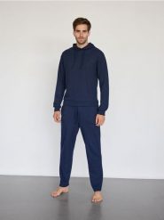 Dwuczęściowa piżama z bawełną - granatowy. Niebieskie piżamy męskie Reserved, l, bez wzorów, z bawełny, bez ramiączek. W wyprzedaży za 119.99 zł.