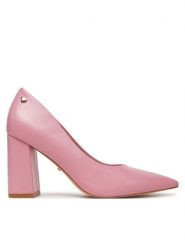 DeeZee Czółenka KB-008 Różowy. Czerwone czółenka damskie DeeZee, bez wzorów, ze skóry, bez obcasa, bez zapięcia. Za 139.99 zł.