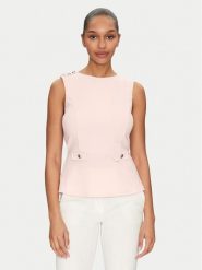 Guess Bluzka W5GP54 KCBO2 Różowy Regular Fit. Czerwone bluzki damskie Guess, m, z aplikacjami, z syntetyku, bez kołnierzyka, bez ramiączek. Za 189.99 zł.