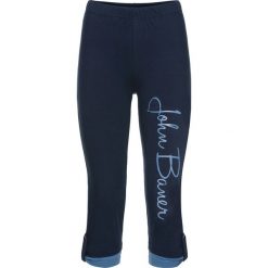 Legginsy rybaczki w optyce 2 w 1 bonprix ciemnoniebiesko-niebieski dżins. Niebieskie jeansy damskie bonprix, bez wzorów. Za 44.99 zł.