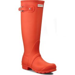 Kalosze HUNTER - Womens Org Tall WFT1000RMA Tent Red W23499. Brązowe kozaki damskie Hunter, z kauczuku. W wyprzedaży za 339.00 zł.