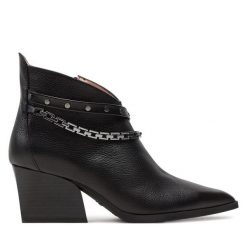 Botki Hispanitas. Czarne botki damskie Hispanitas, bez obcasa, na słupku, bez zapięcia. Za 569.99 zł.