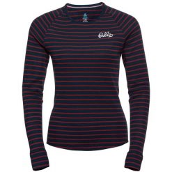 Longsleeve termoaktywny damski ODLO Warm Originals Stripes Bl Top Crew Neck. Czerwone bielizna termoaktywna damska Odlo, bez wzorów, bez ramiączek. Za 299.99 zł.