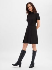 HUGO Sukienka damska - Kafine Kobiety Sztuczne włókno czarny jednolity, 42. Czarne sukienki damskie Hugo, do pracy, bez wzorów, z wiskozy, biznesowe, bez kołnierzyka, bez ramiączek. Za 1,399.95 zł.