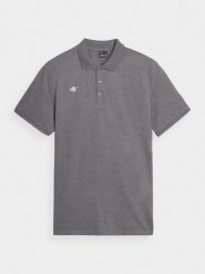 4F Koszulka polo regular męska - szara XXL. Szare koszulki polo męskie 4f, m, bez wzorów, z bawełny, bez kołnierzyka, bez ramiączek. Za 99.99 zł.