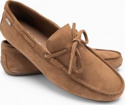 Ombre Mokasyny buty męskie skórzane z rzemykiem i podeszwą driver - brązowe V3 OM-FOCS-0150 43. Brązowe mokasyny męskie Ombre. Za 139.99 zł.