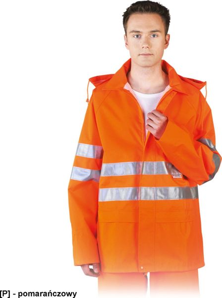 Kurtka męska R.E.I.S. LH-FLUER-J - Kurtka przeciwdeszczowa z pasami odblaskowymi - pomarańczowy 2XL. Brązowe kurtki męskie R.E.I.S., m, bez wzorów, bez kaptura. Za 154.14 zł.