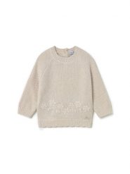 Mayoral Sweter 2352 Beżowy Regular Fit. Brązowe swetry dla dziewczynek Mayoral, bez wzorów, z syntetyku, bez kołnierzyka, bez ramiączek, bez kaptura. Za 119.99 zł.