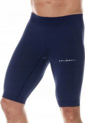 Brubeck LB10140A Spodnie 1/2 męskie RUNNING FORCE granatowy XL. Niebieskie spodnie materiałowe męskie Brubeck, m, bez wzorów. Za 149.19 zł.