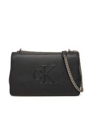 Calvin Klein Jeans Torebka Sculpted Ew Flap Conv Chain LV04K3035G Czarny. Czarne torebki do ręki damskie Calvin Klein Jeans, bez wzorów, z jeansu, wizytowe, bez dodatków. Za 369.99 zł.