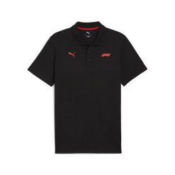 Męska koszulka polo F1® Essentials PUMA. Czarne koszulki polo męskie Puma, l, bez wzorów, prążkowane, klasyczne, bez ramiączek. Za 199.00 zł.